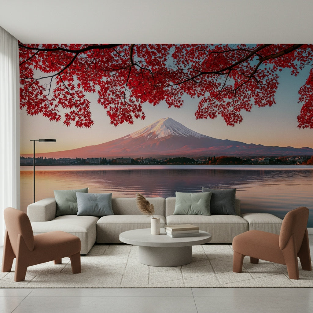 Fuji's Autumn Glow Wall Mural