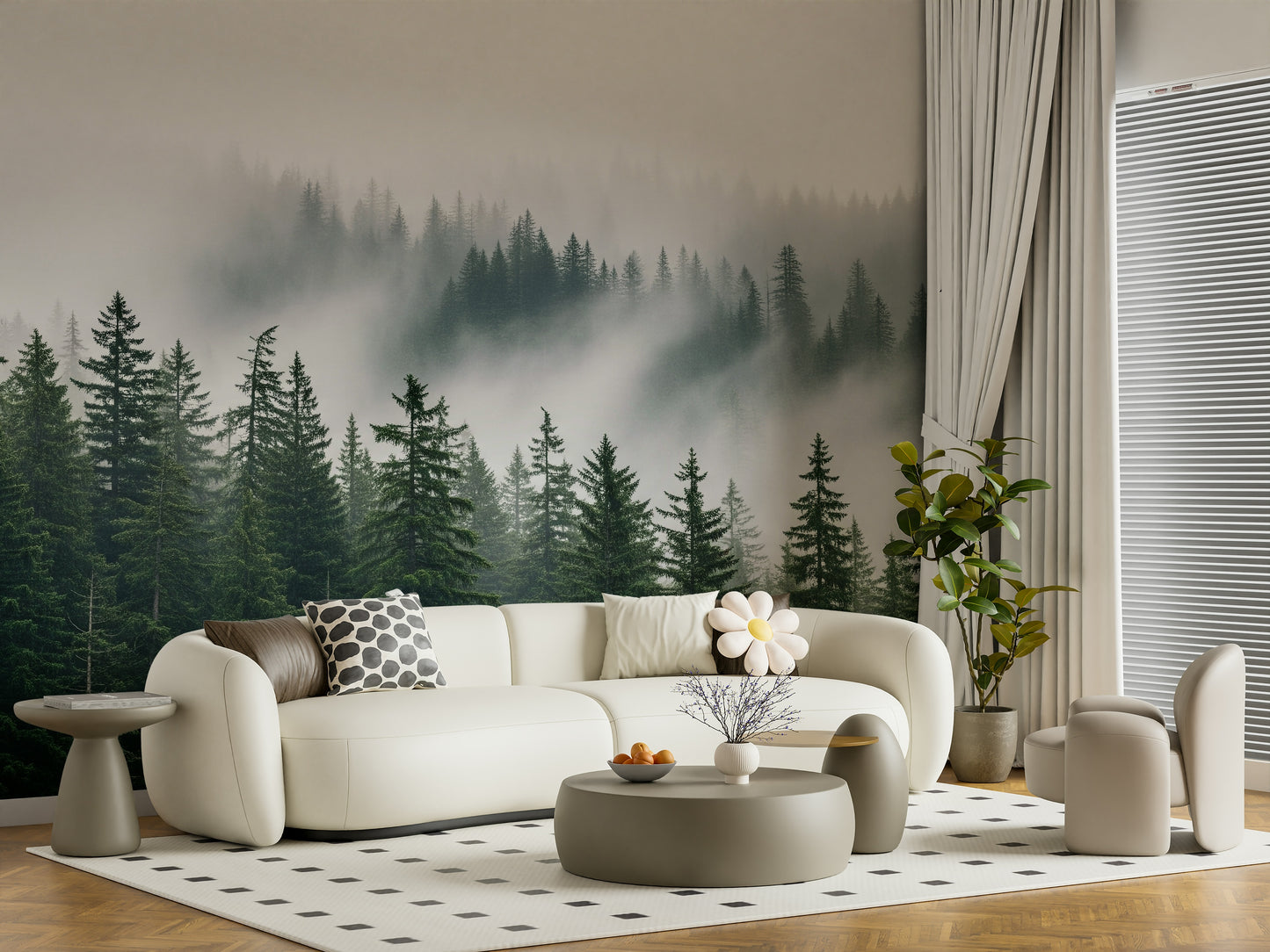 Woodland Haze Wall Mural