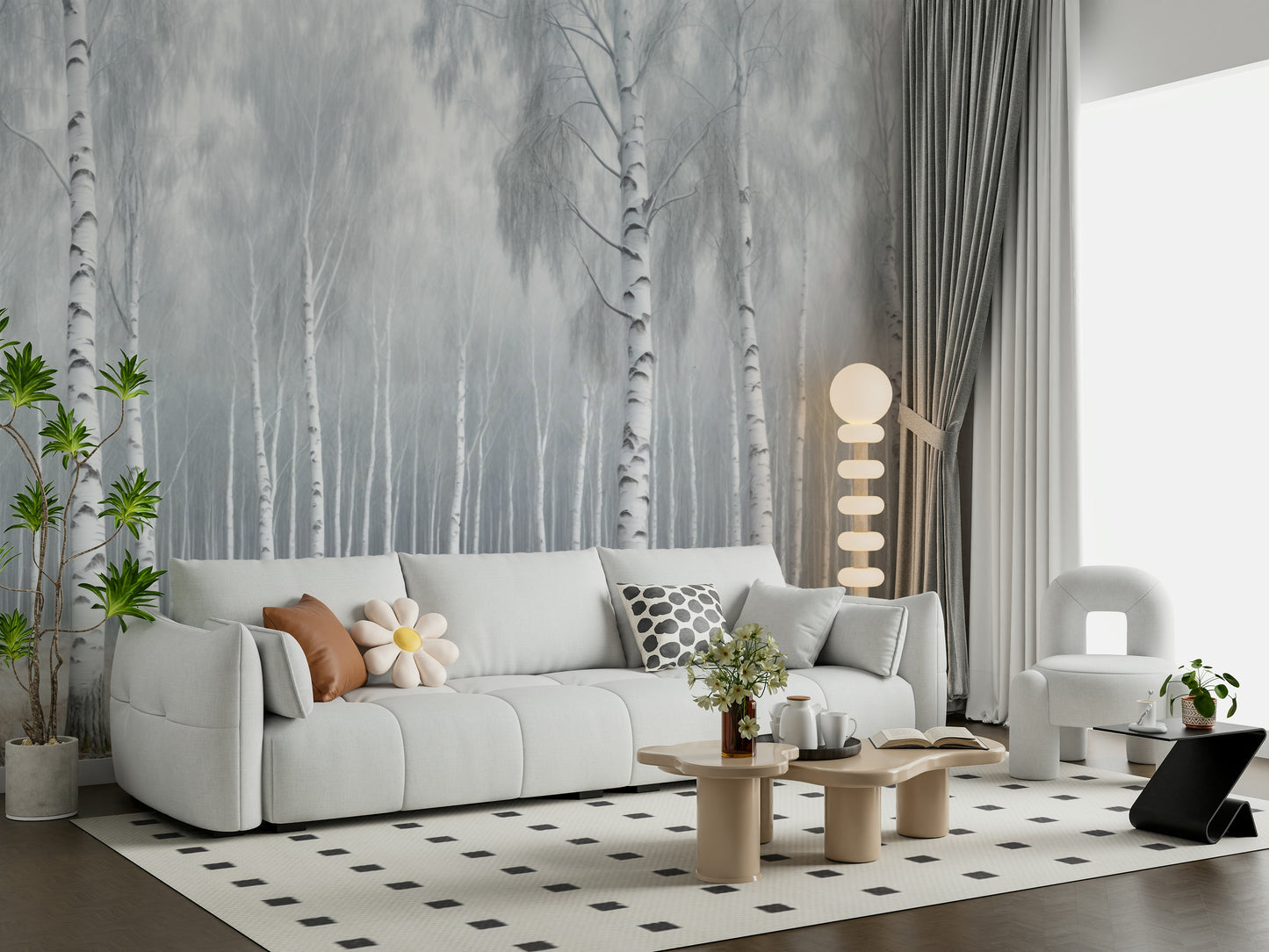 Birch Whispers Wall Mural