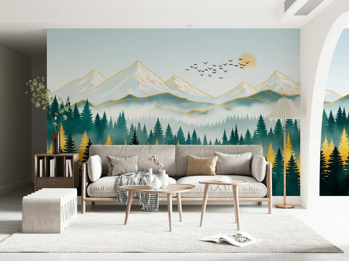 Golden Peaks Wall Mural
