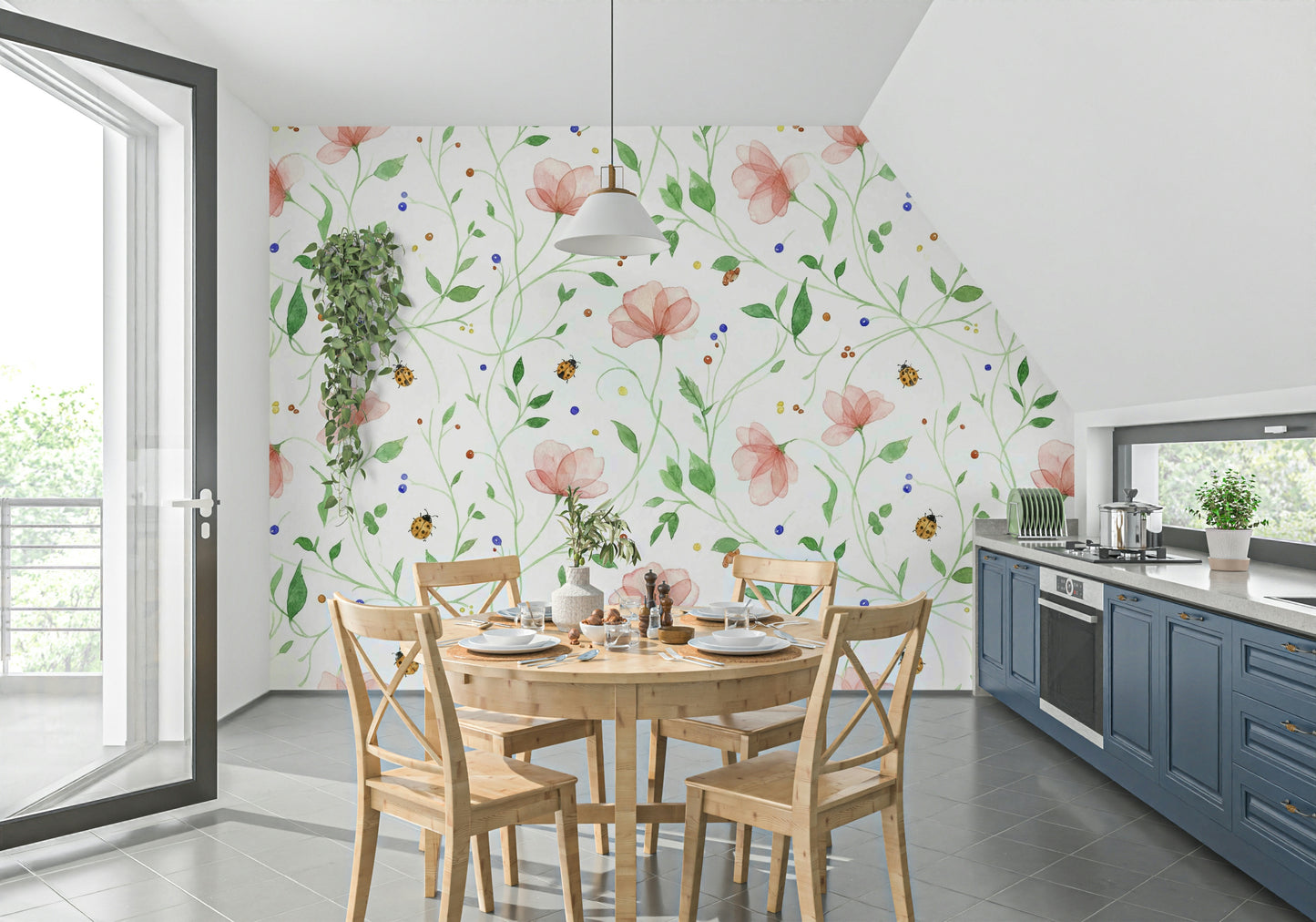 Ladybug Bloom Wall Mural