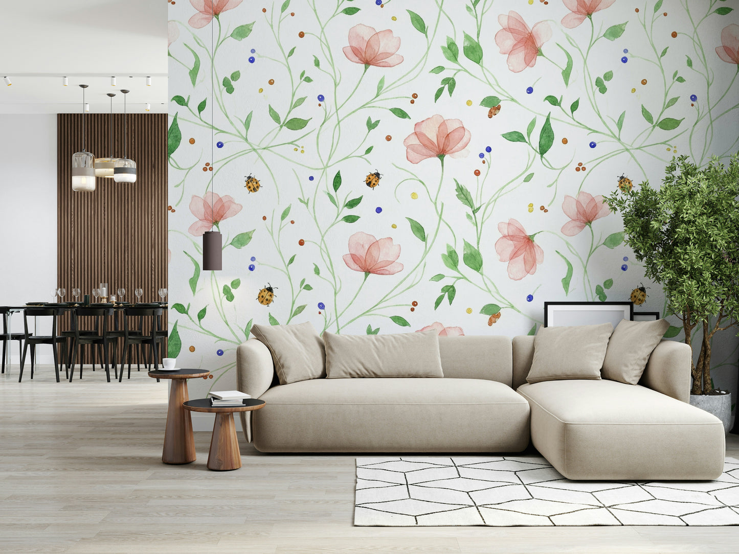 Ladybug Bloom Wall Mural
