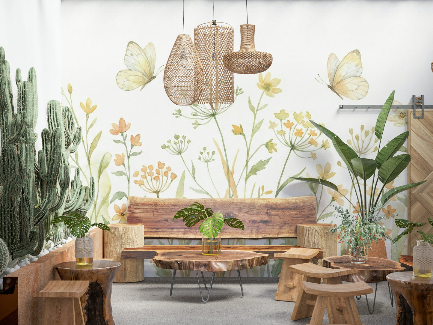 Butterfly Meadow Wall Mural