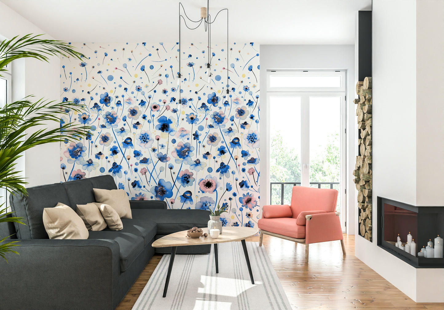 Bluebell Blush Wall Mural