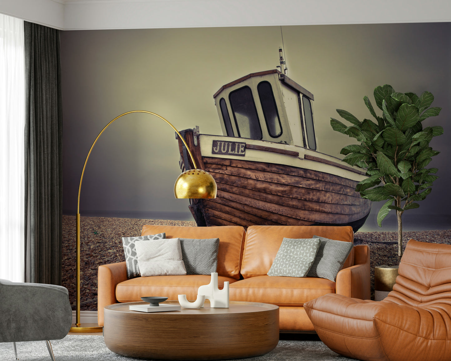 Moored Tranquility Wall Mural