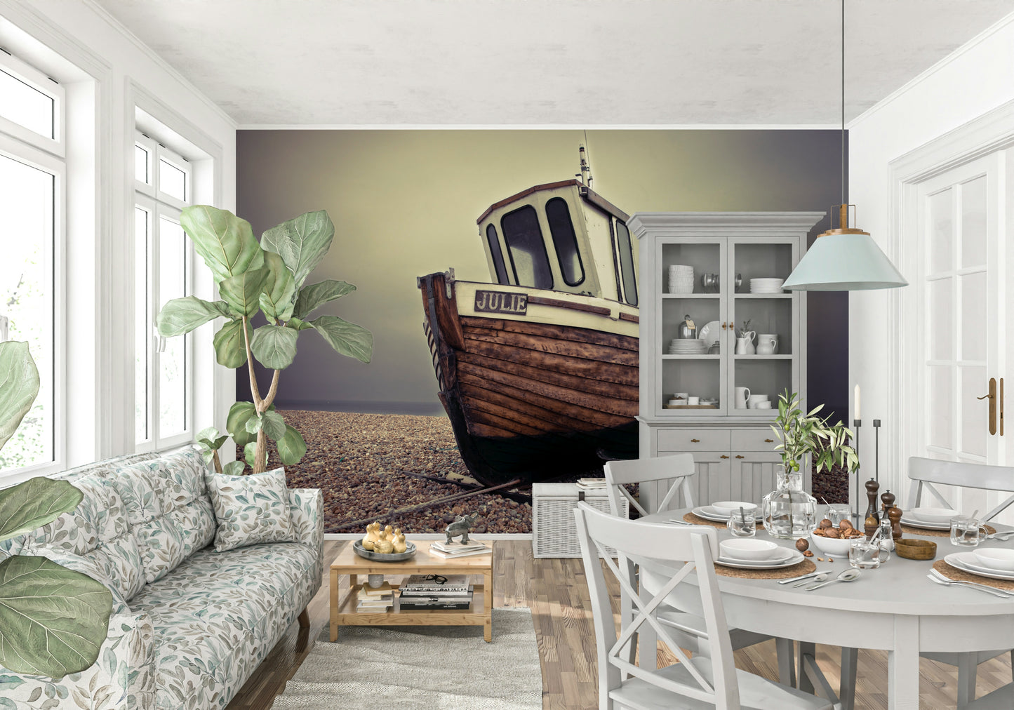 Moored Tranquility Wall Mural