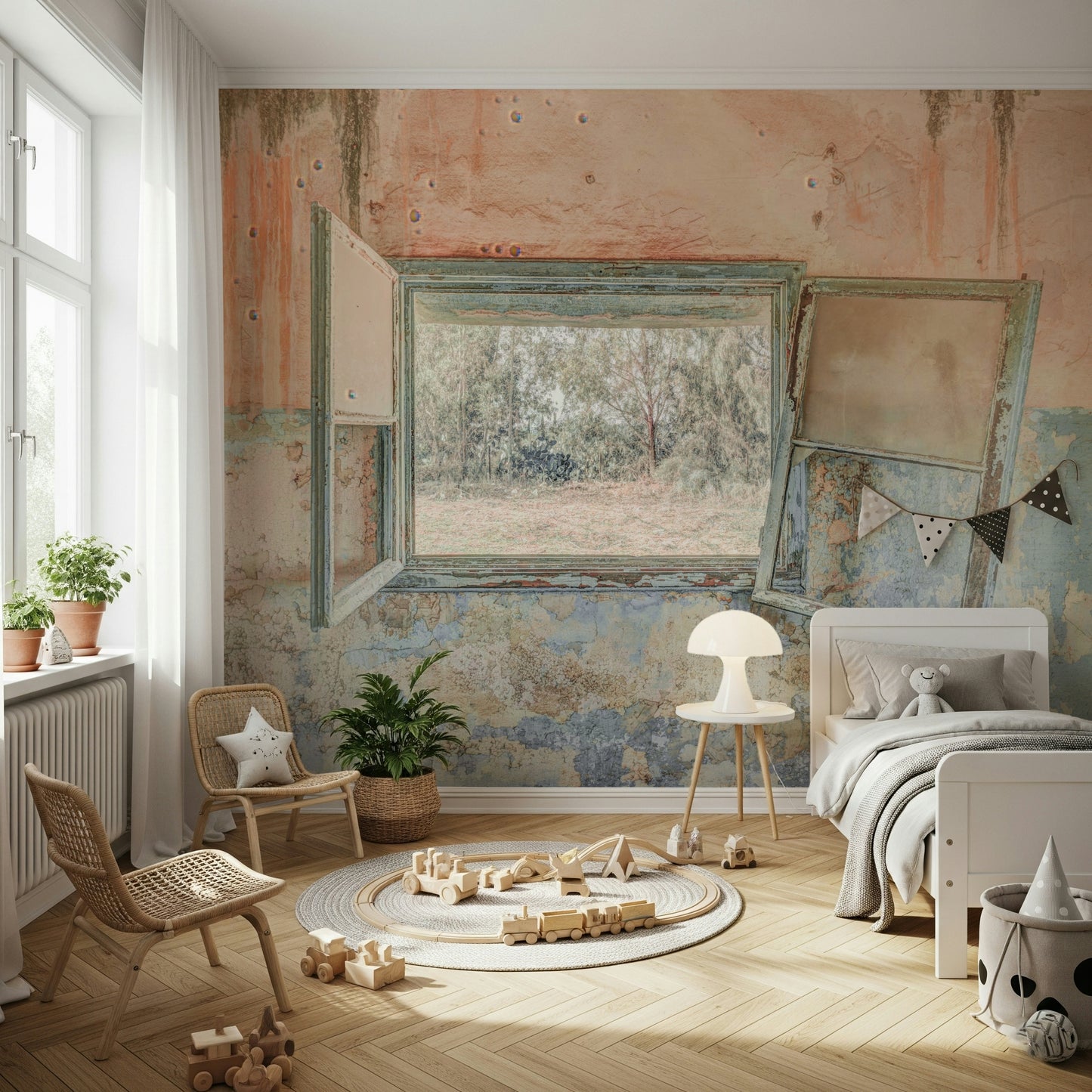 Rustic Window Wall Mural