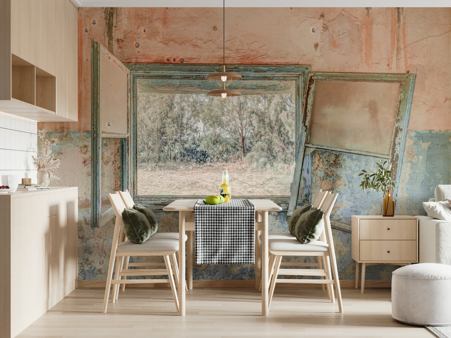 Rustic Window Wall Mural