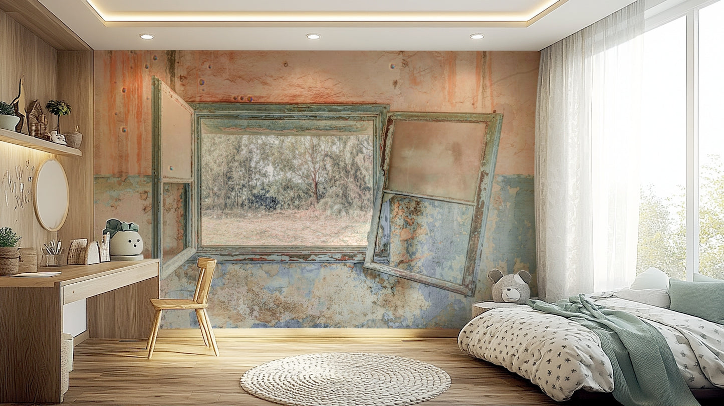 Rustic Window Wall Mural