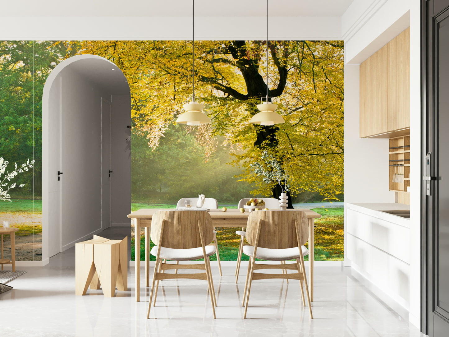 Golden Radiance Wall Mural
