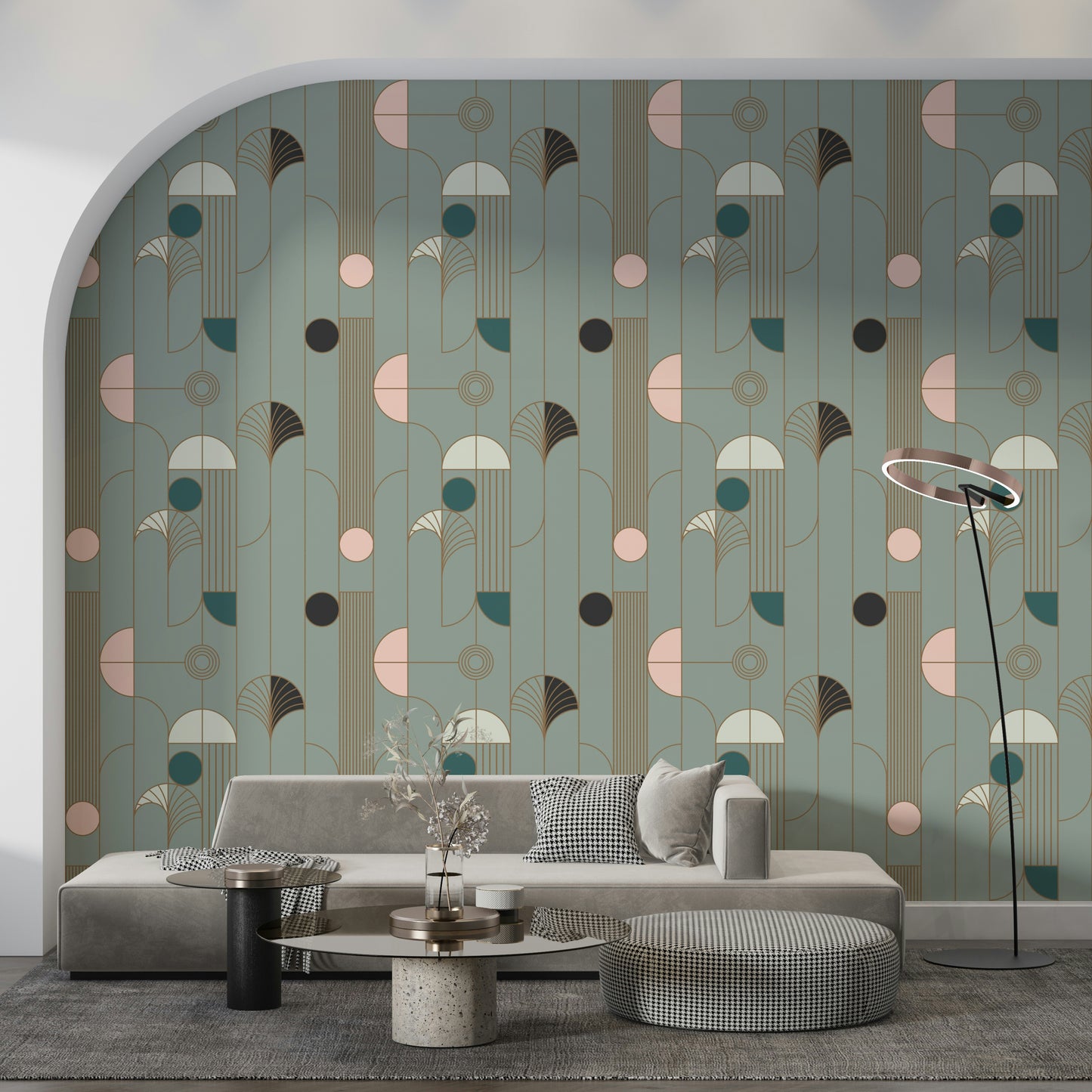 Art Deco Geometric Harmony Wallpaper⁠