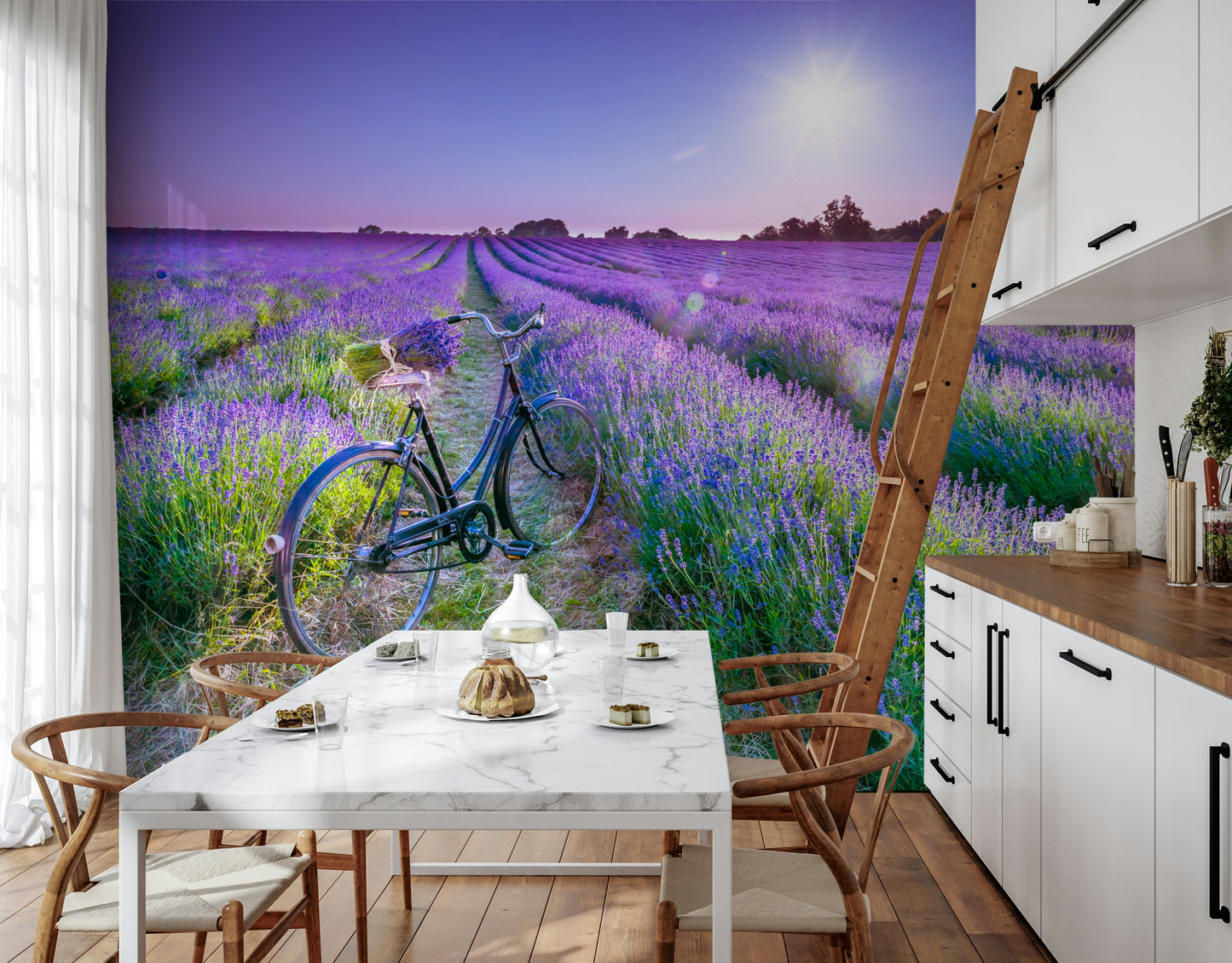 Sunlit Lavender Escape Wall Mural