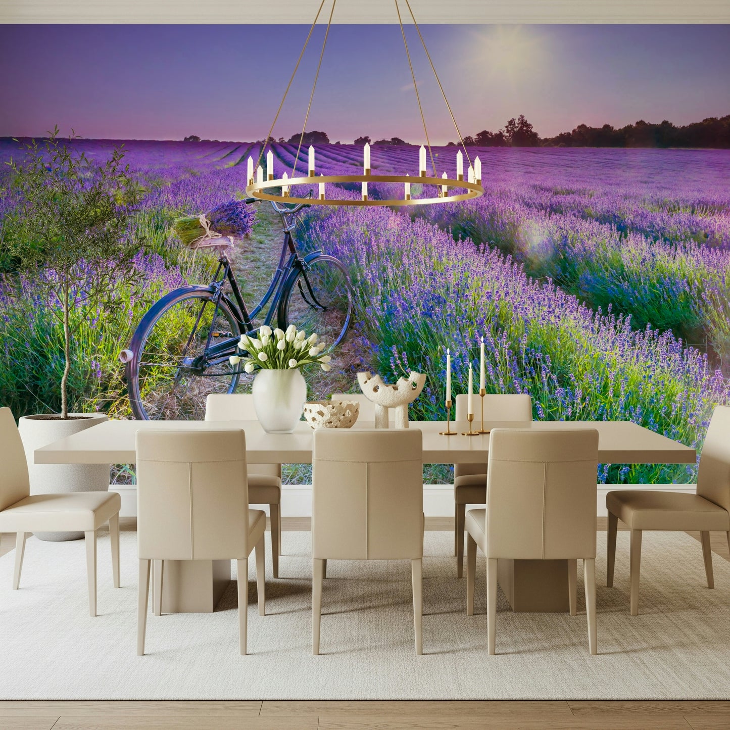 Sunlit Lavender Escape Wall Mural