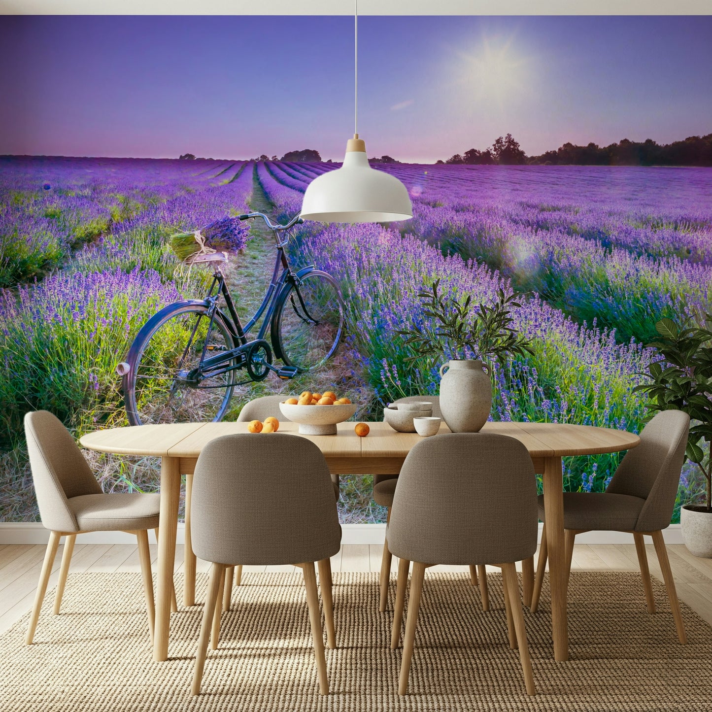 Sunlit Lavender Escape Wall Mural