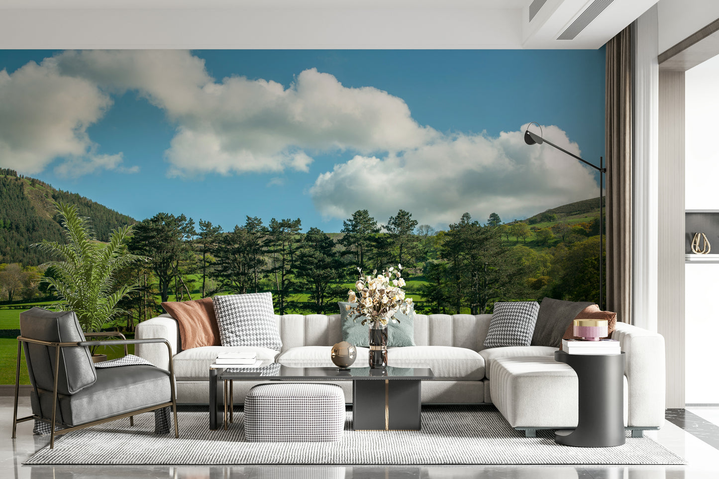 Countryside Meadow Wall Mural