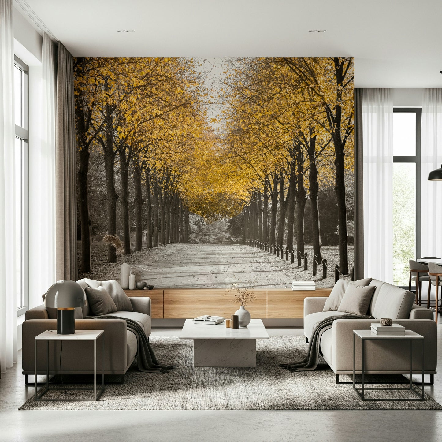 White Gold Wall Mural