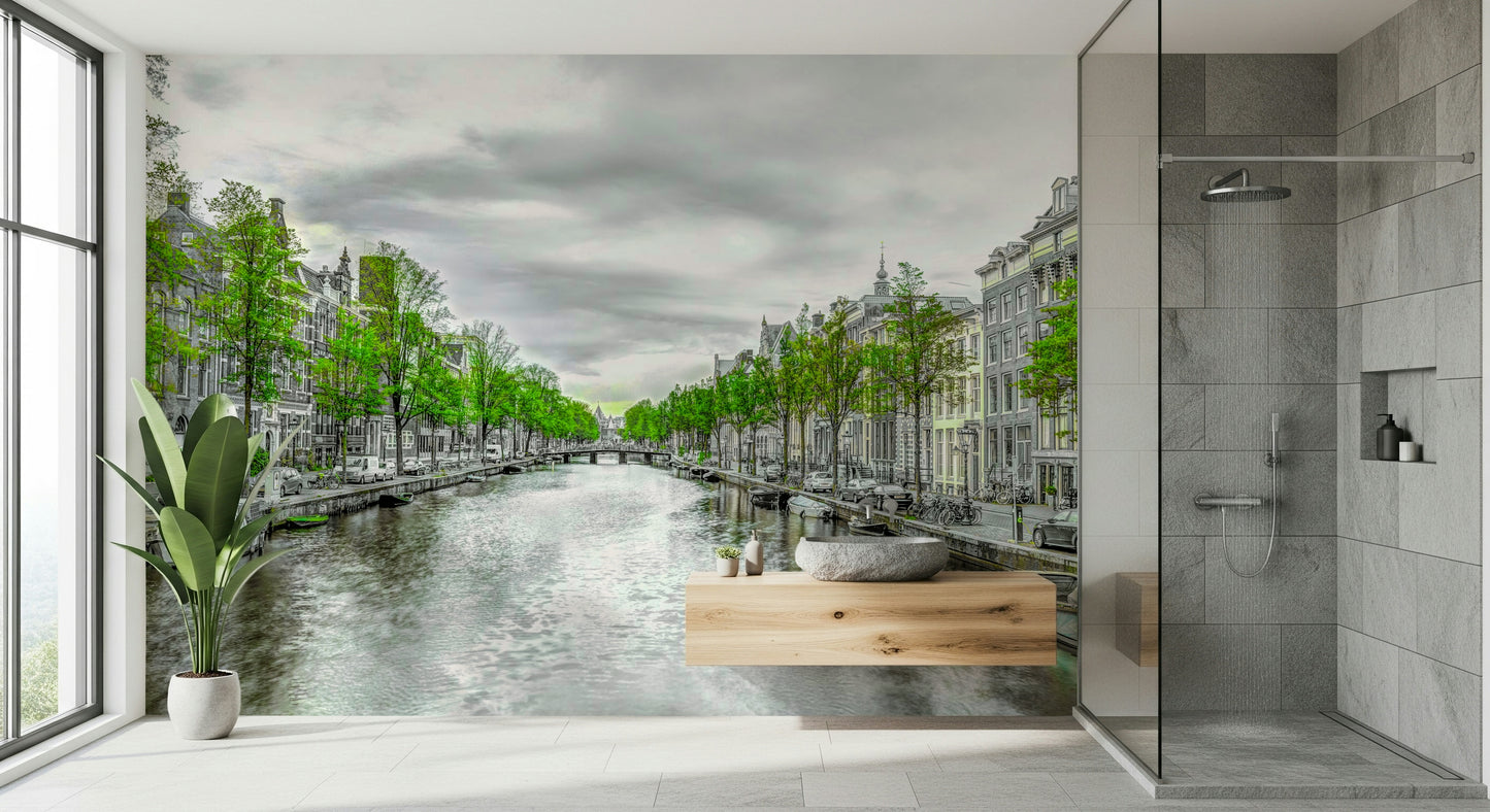 Amsterdam Canal Serenity Wall Mural