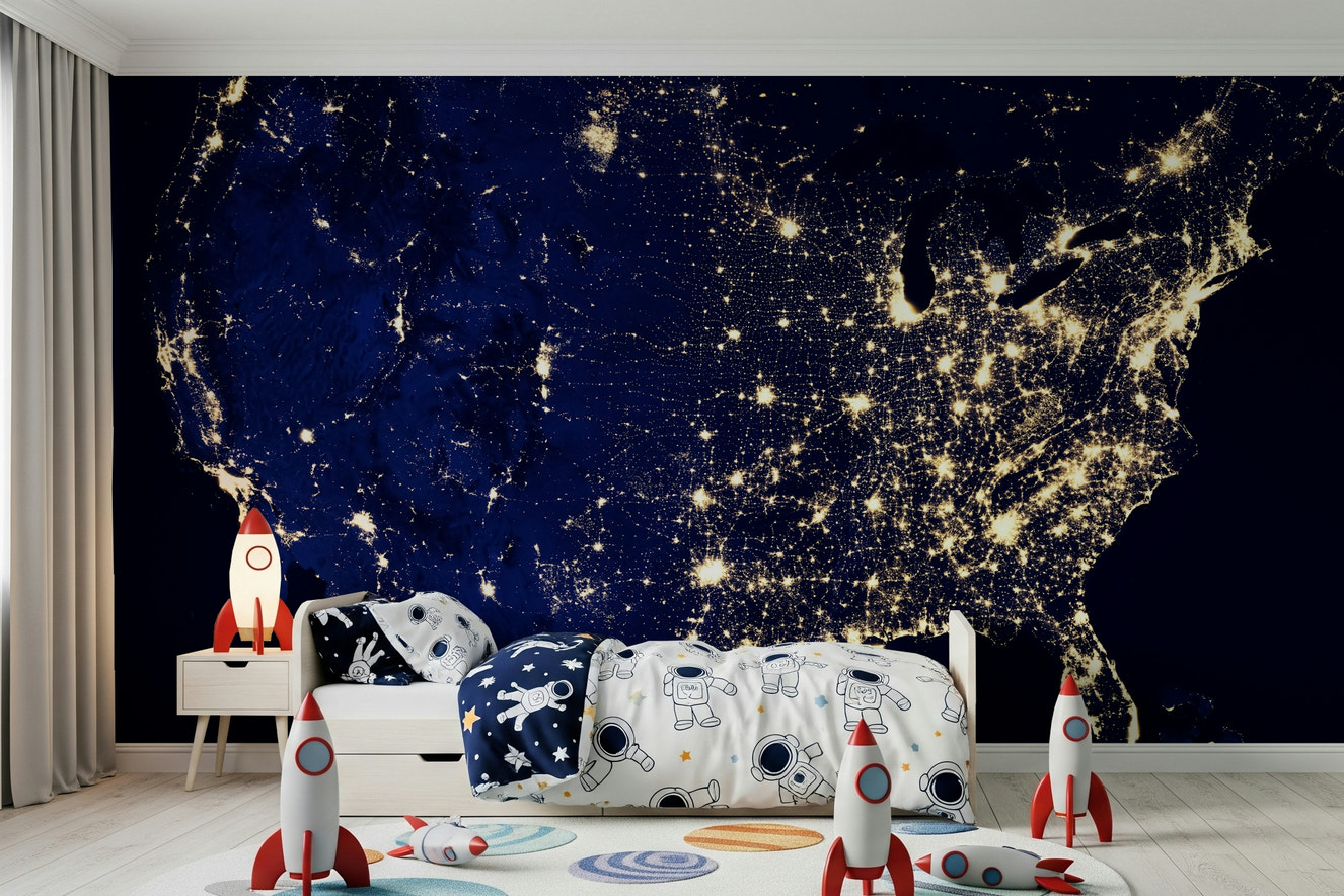 City Lights USA Wall Mural