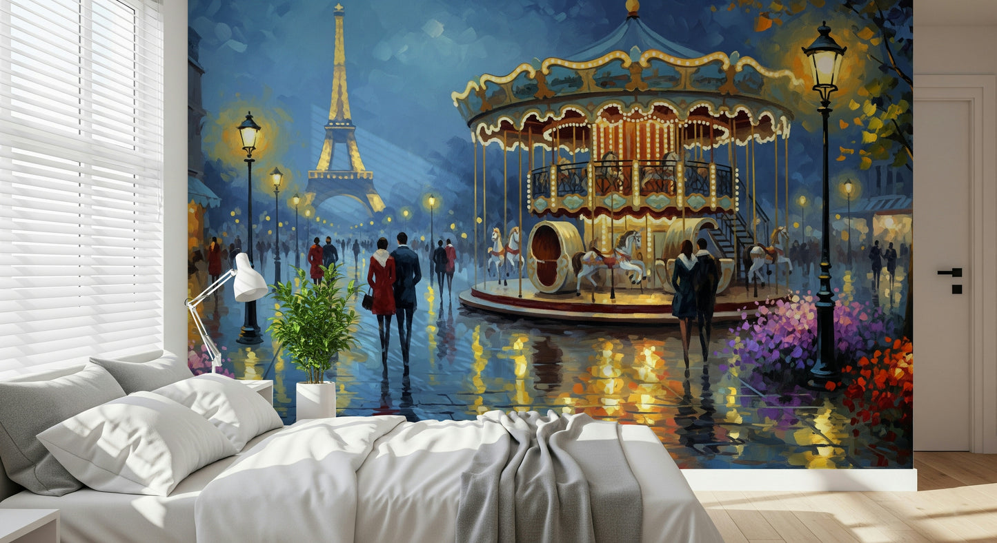 Parisian Carousel Dreams Wall Mural