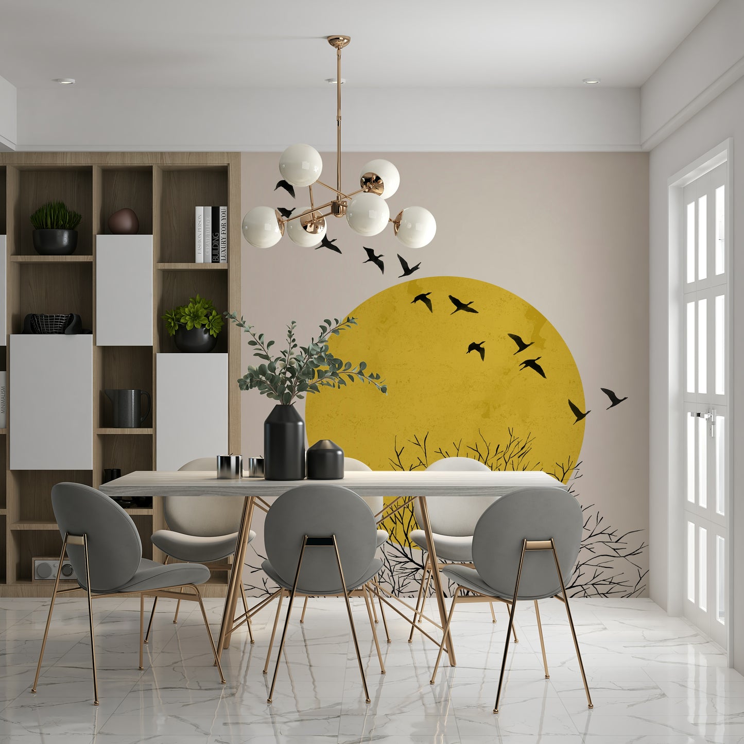 Birds at Sunrise Wall Mural