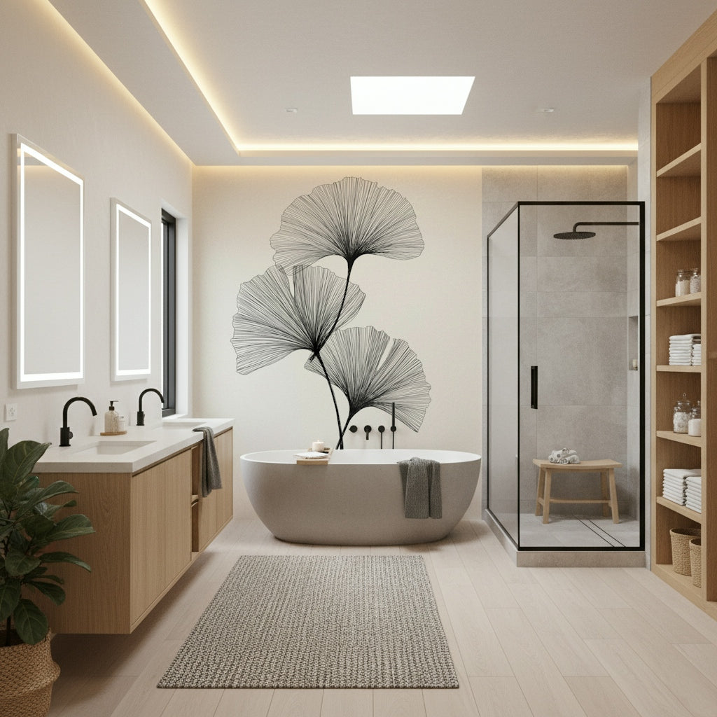 Ginkgo Line Wall Mural