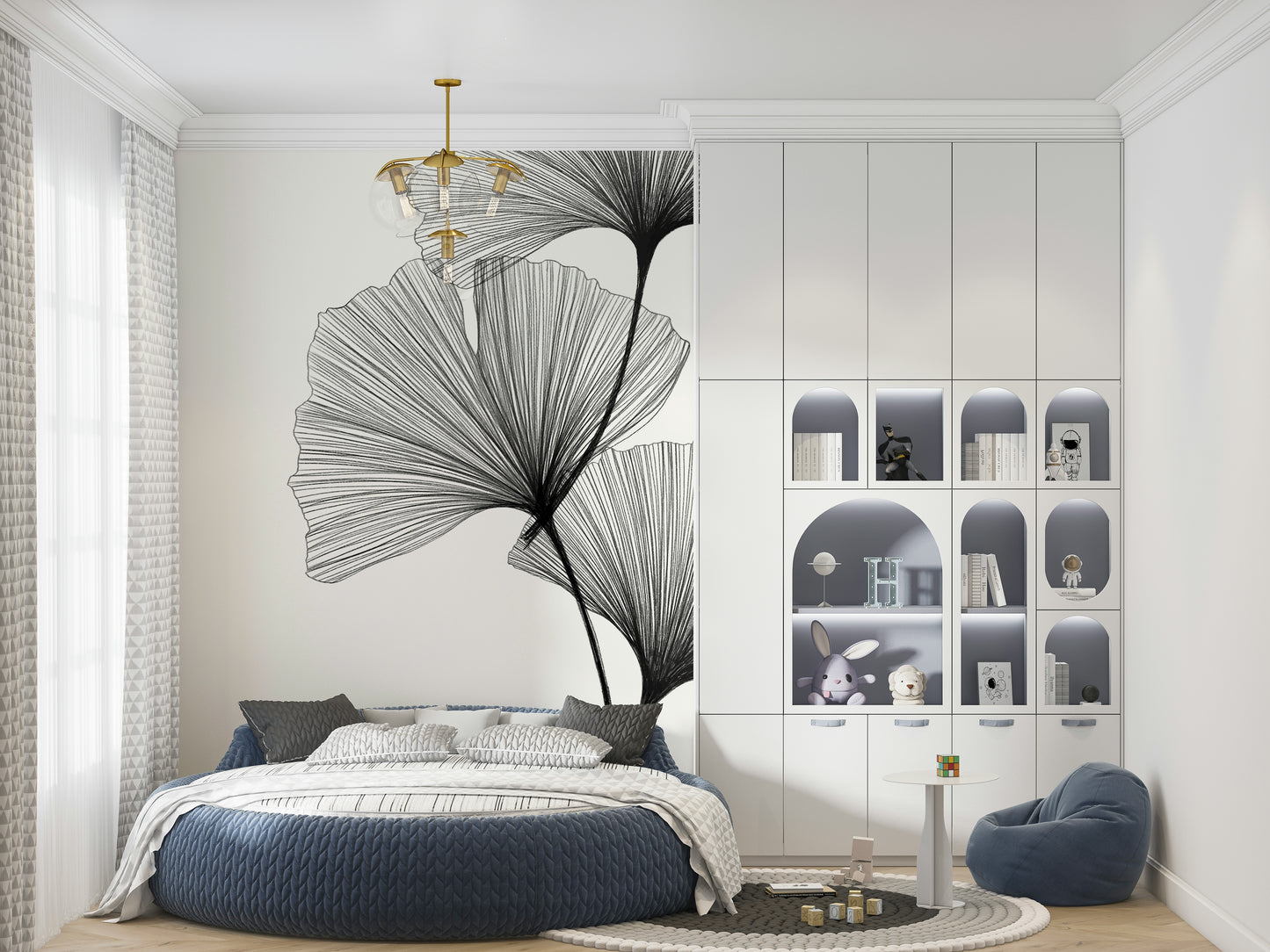 Ginkgo Line Wall Mural