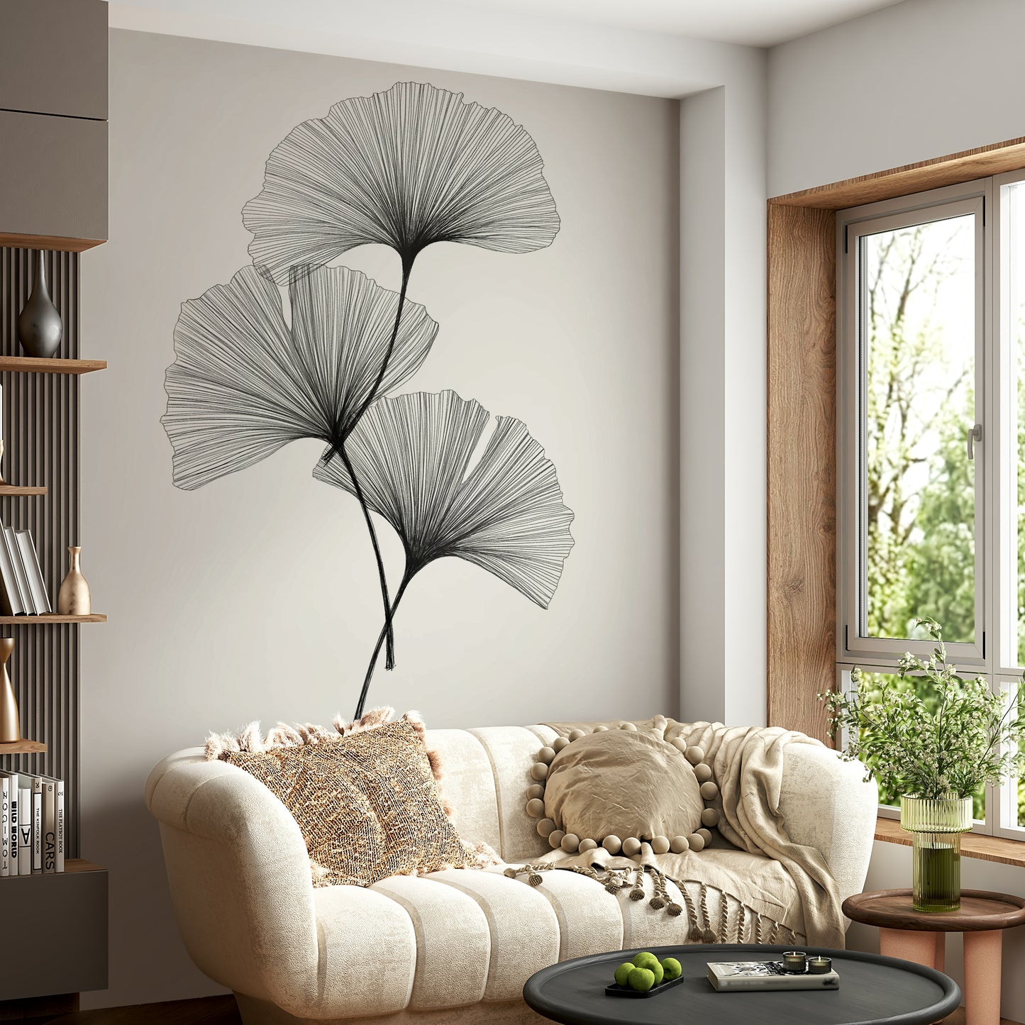 Ginkgo Line Wall Mural