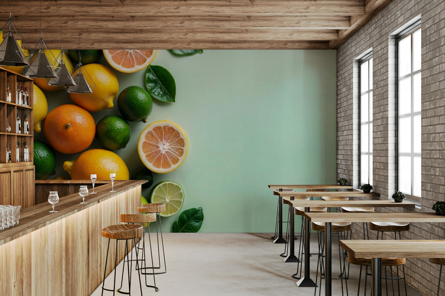 Zesty Citrus Splash Wall Mural