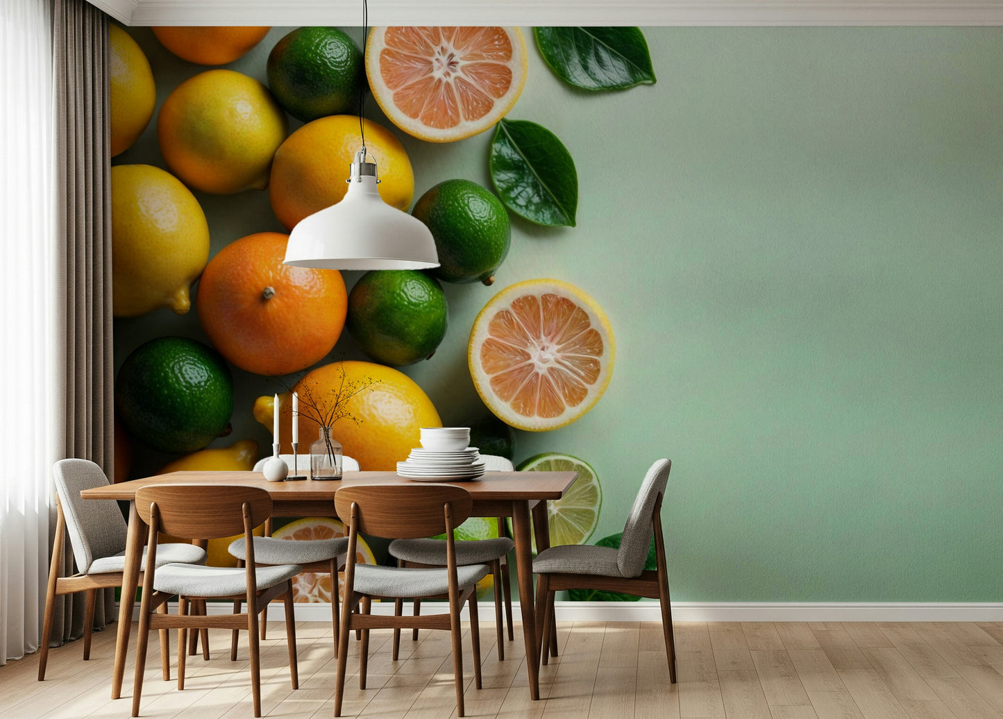 Zesty Citrus Splash Wall Mural