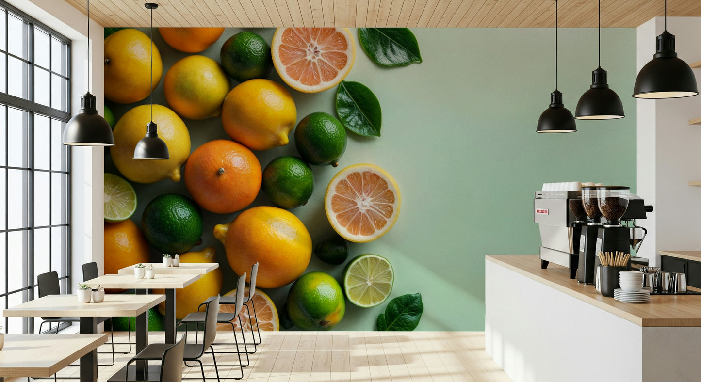 Zesty Citrus Splash Wall Mural