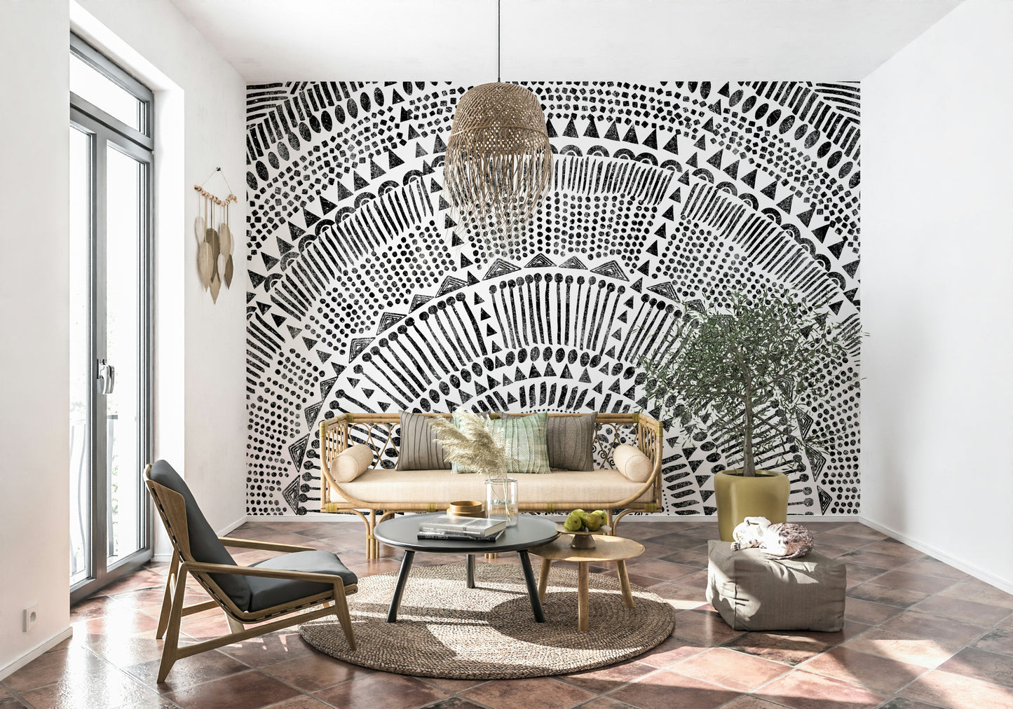 Tribal Half Sun Wall Mural