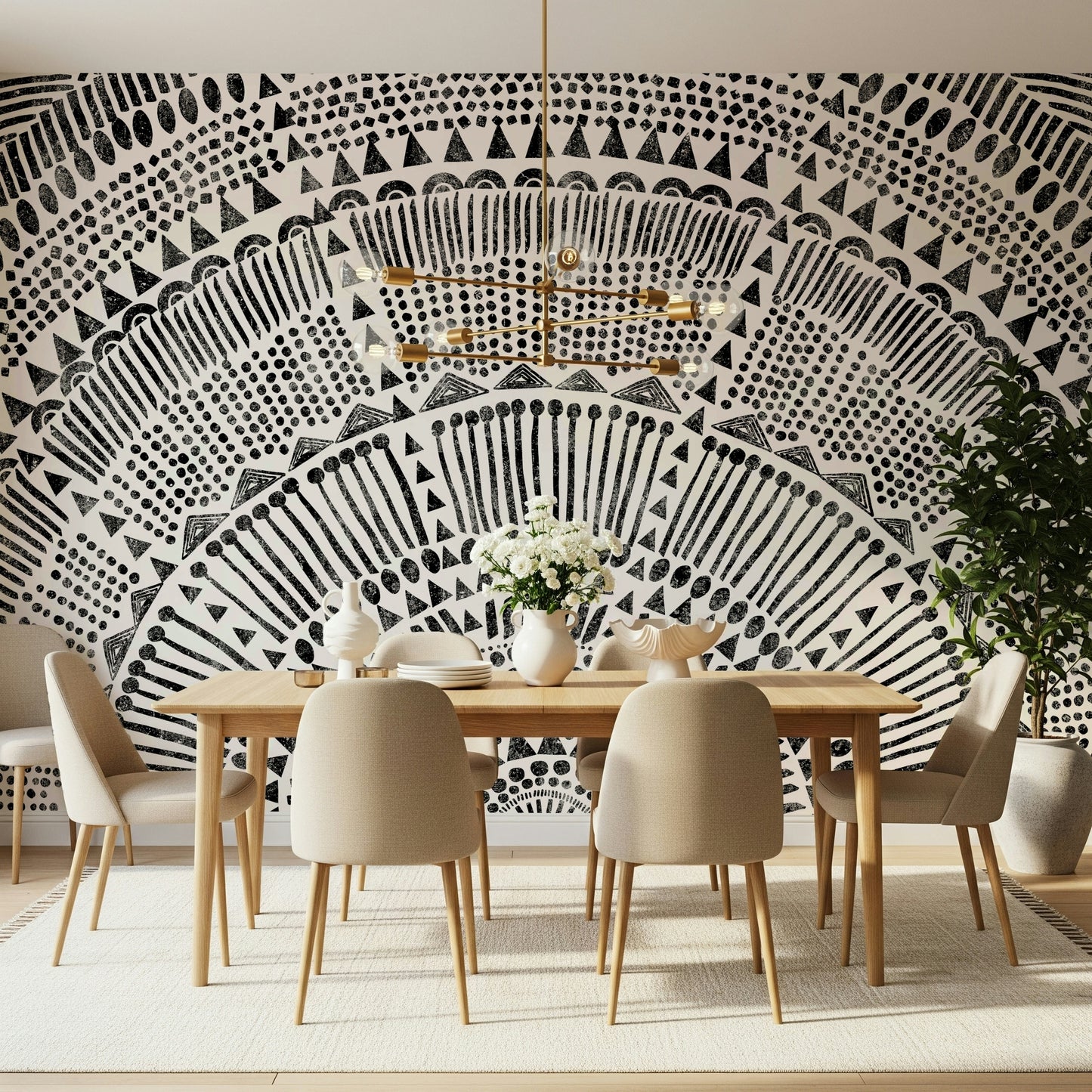 Tribal Half Sun Wall Mural
