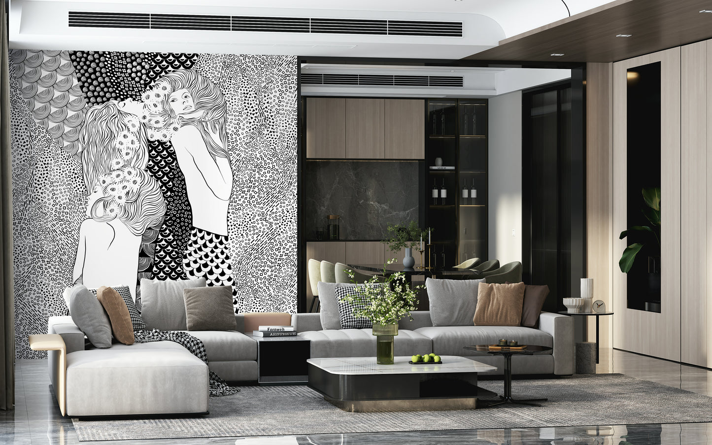 Water Serpents Wall Mural