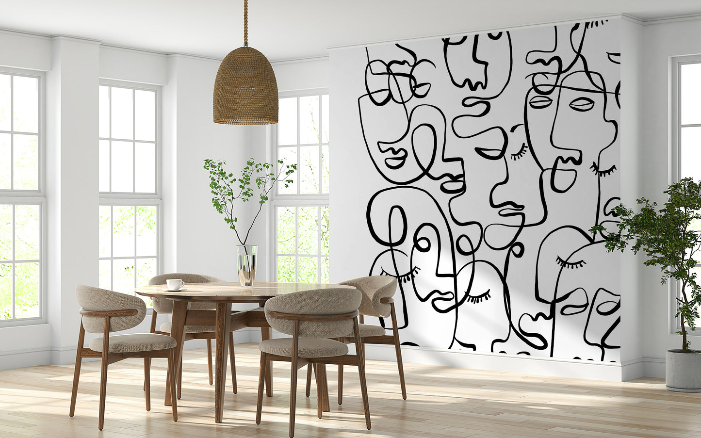 Abstract Portraits Wall Mural