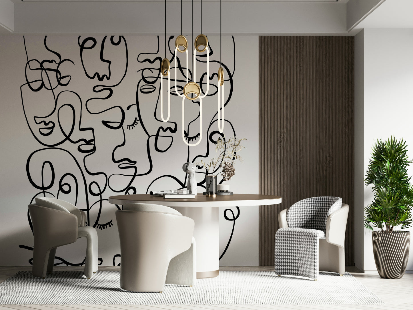 Abstract Portraits Wall Mural