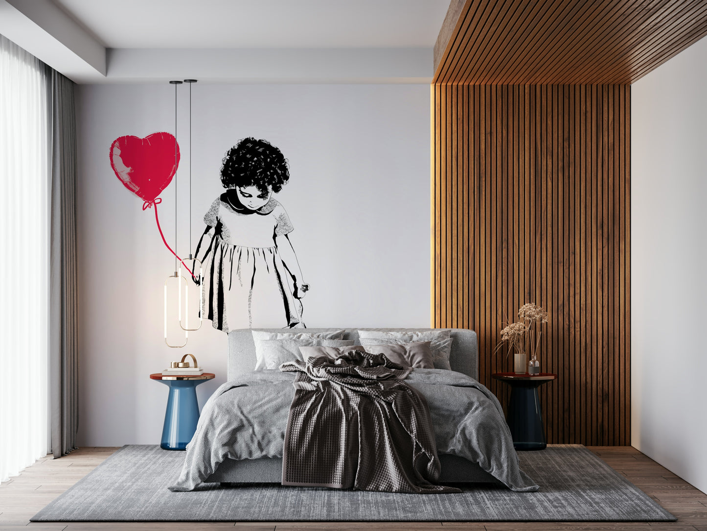 Balloon Girl Art Wall Mural