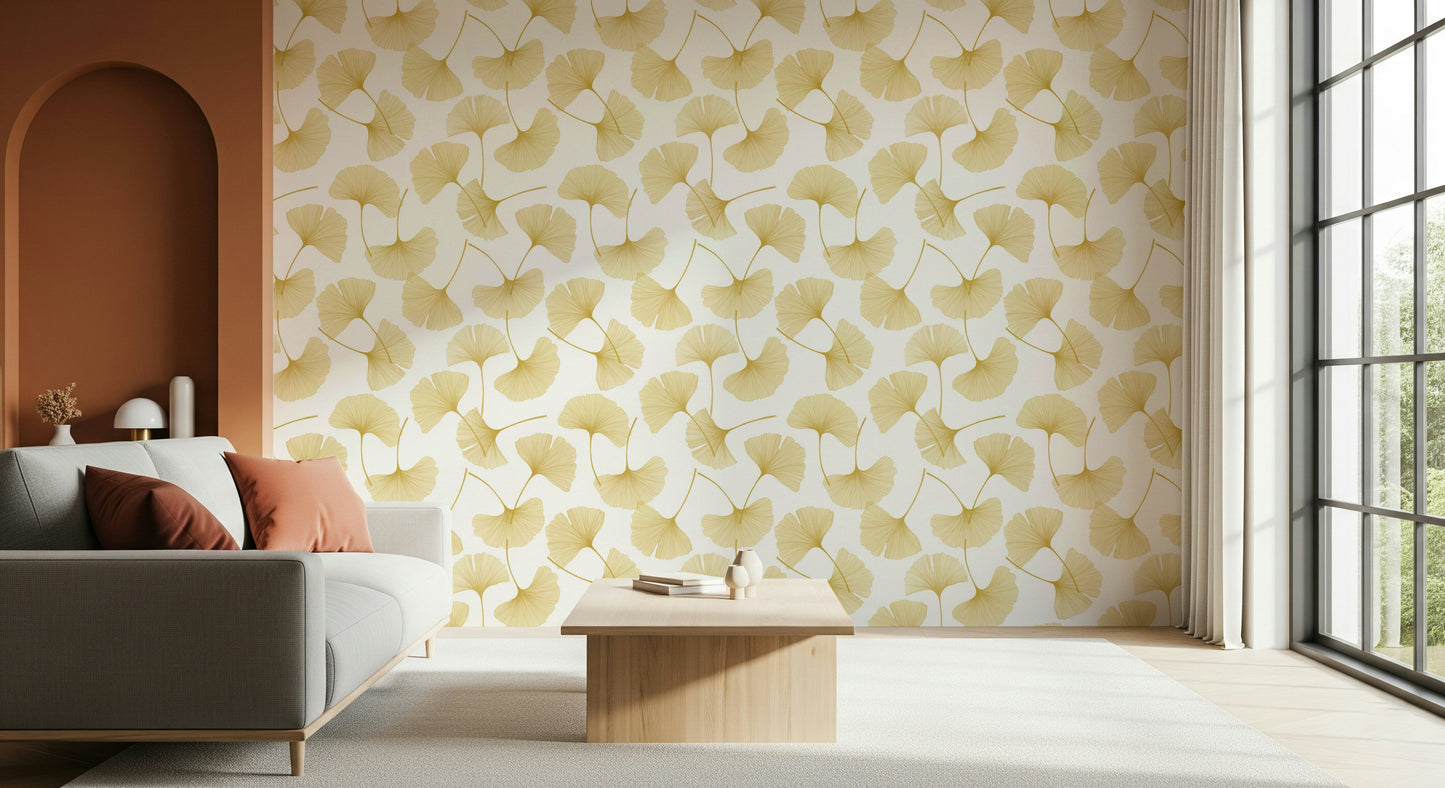 Golden Ginkgo Breeze Wallpaper⁠