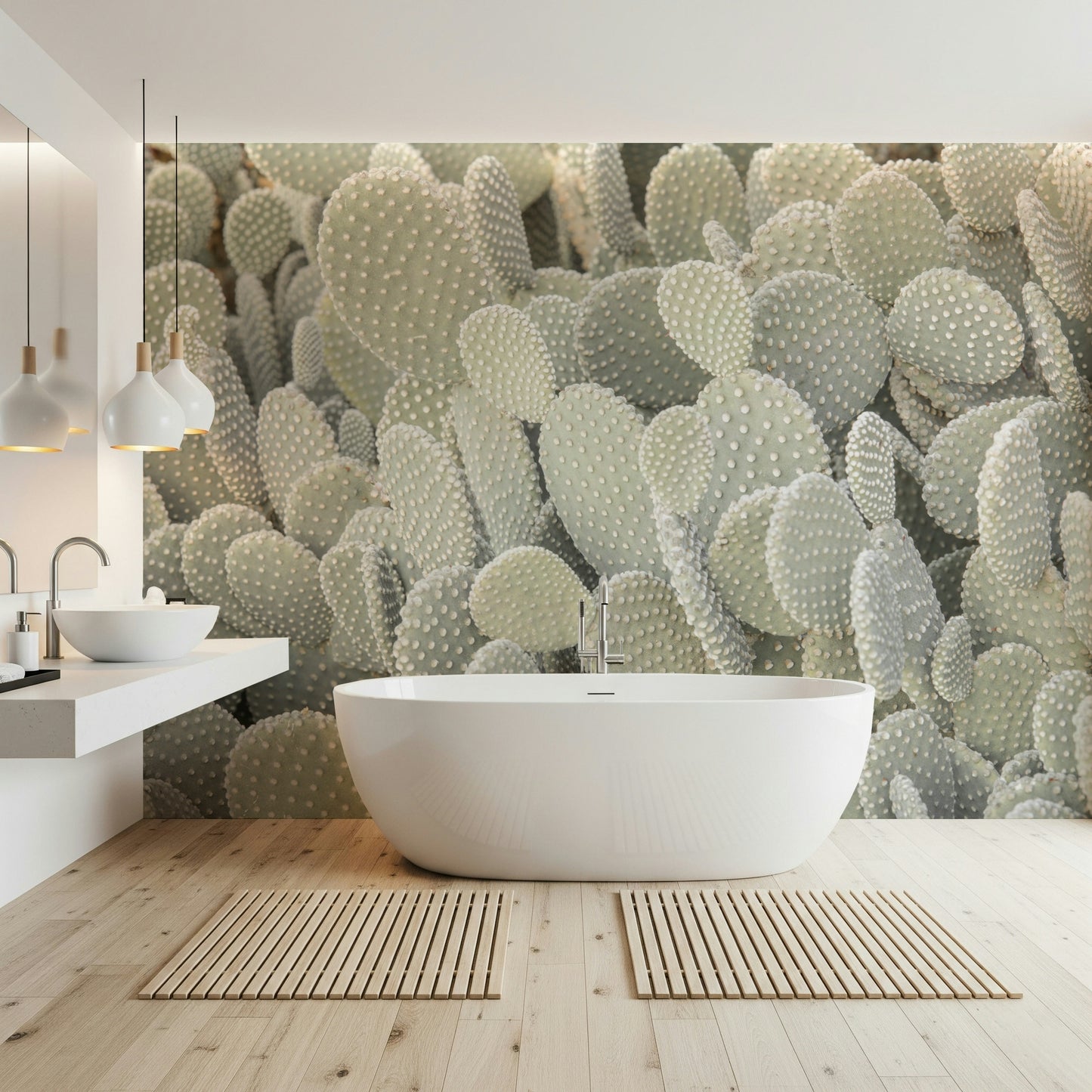 Serene Cactus Cluster Wall Mural