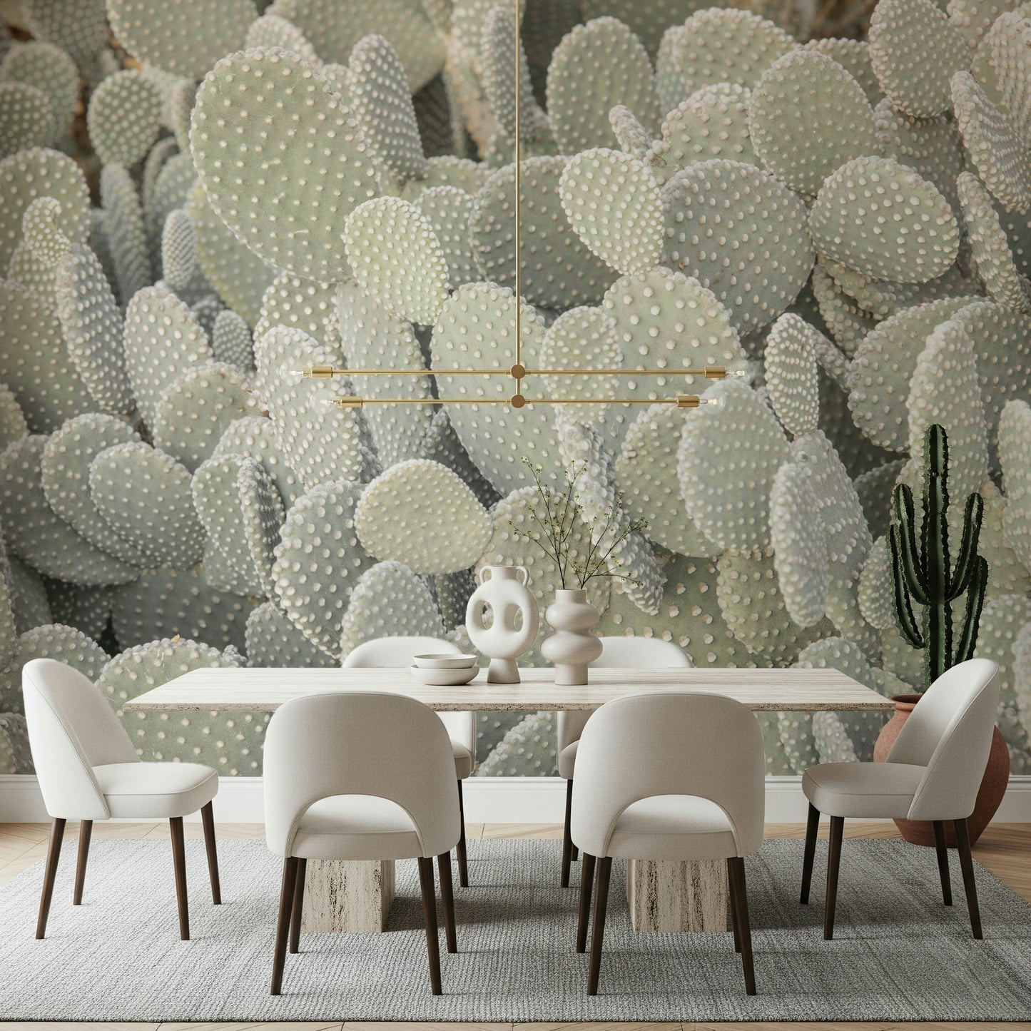 Serene Cactus Cluster Wall Mural