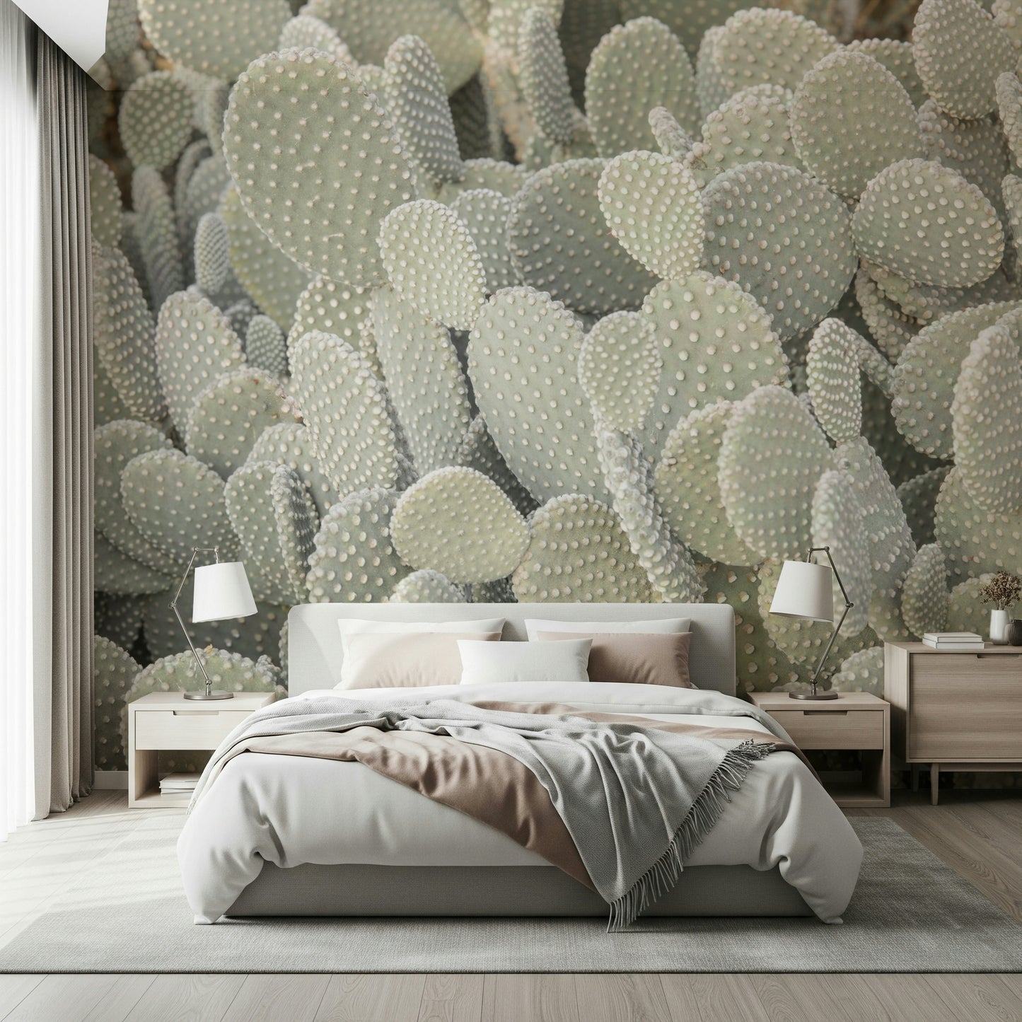 Serene Cactus Cluster Wall Mural