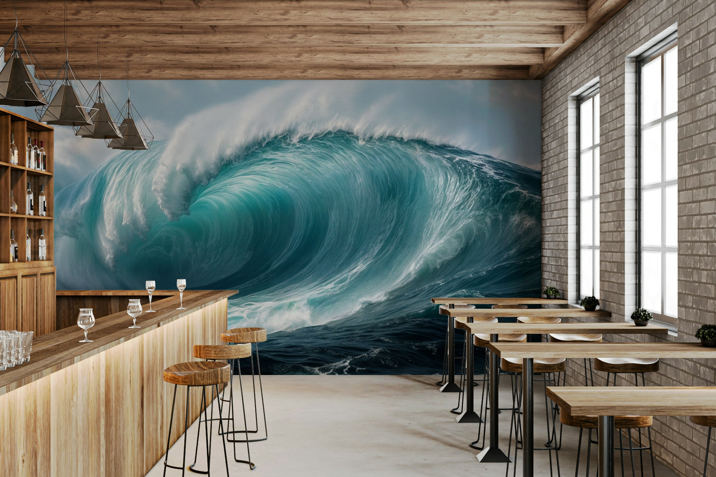 Turquoise Surge Wall Mural