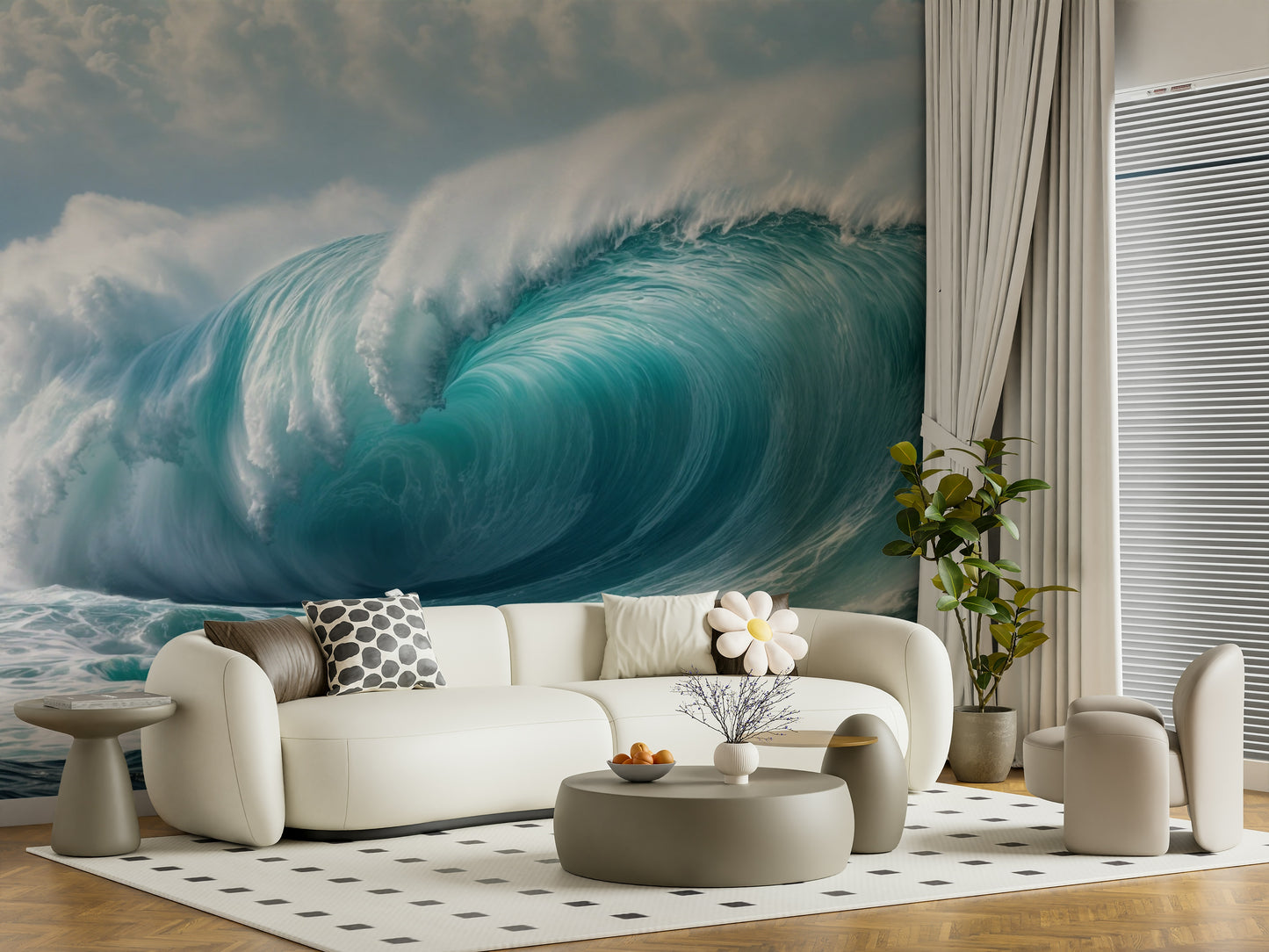 Turquoise Surge Wall Mural