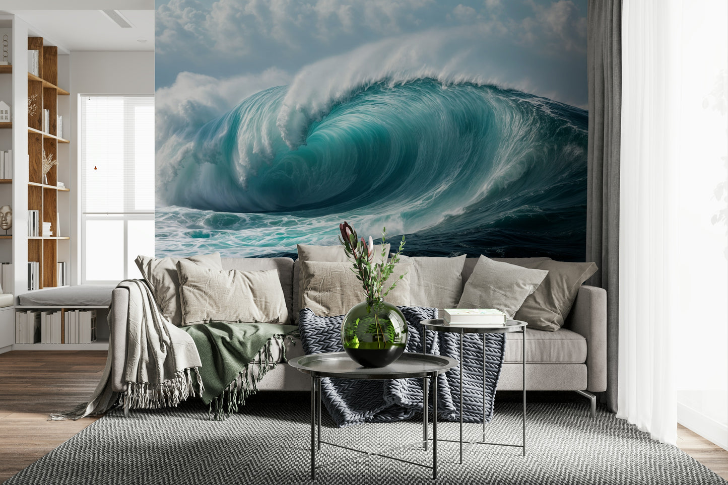 Turquoise Surge Wall Mural