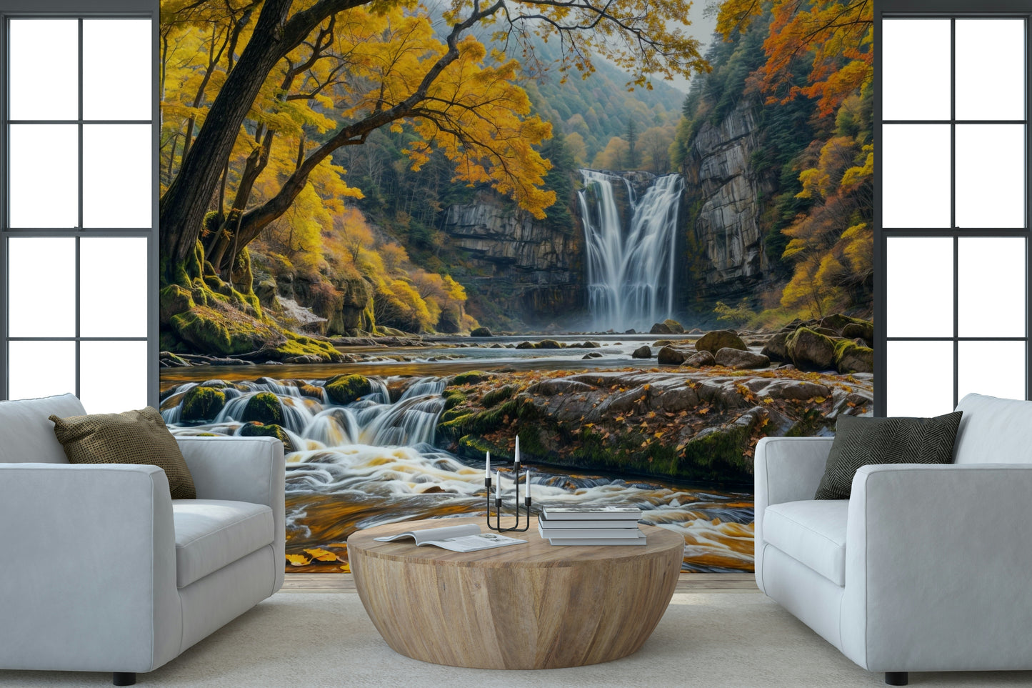 Golden Falls Wall Mural