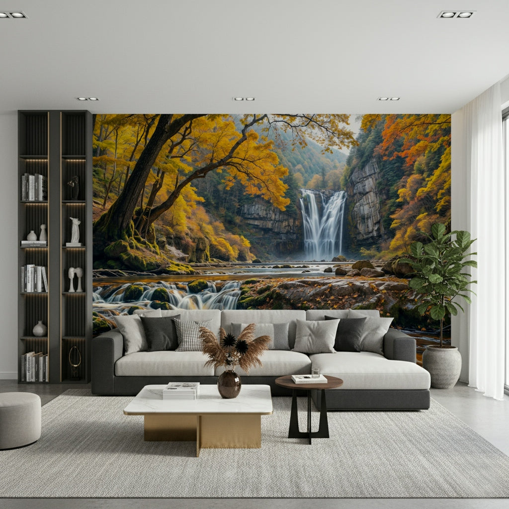 Golden Falls Wall Mural