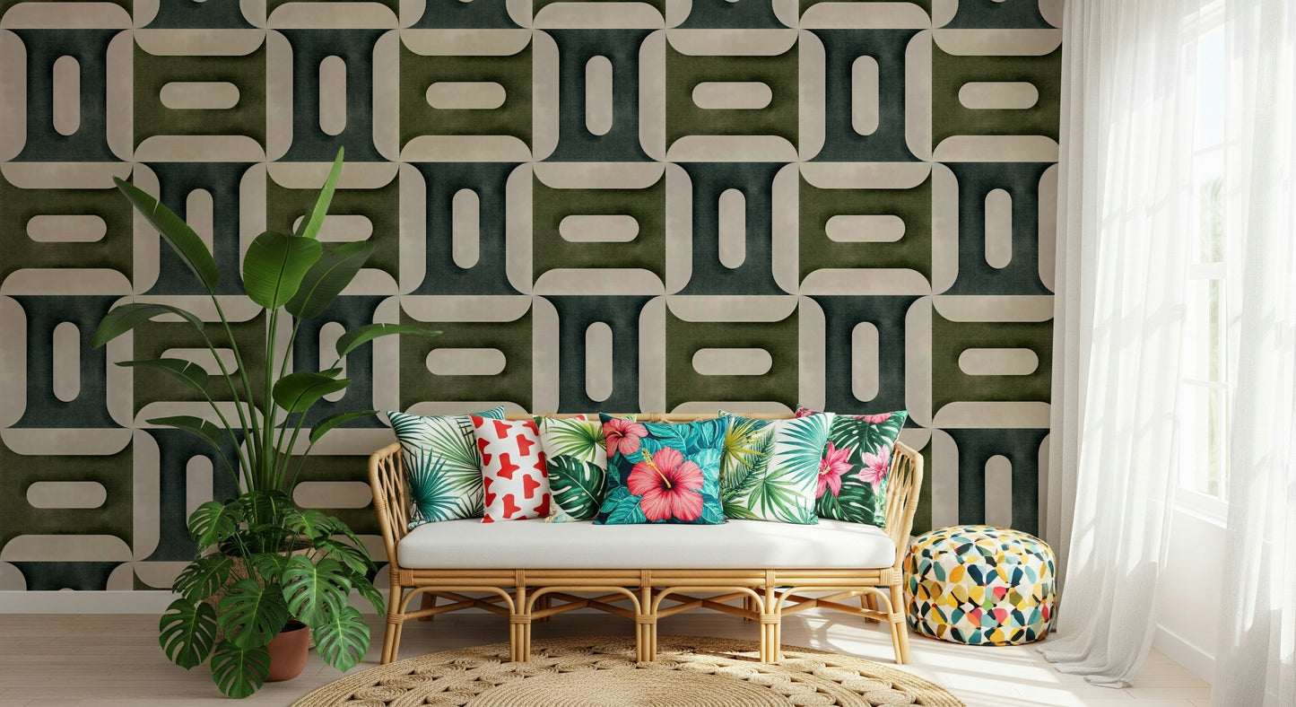 Modern Textured Geometries Winter Wallpaper⁠