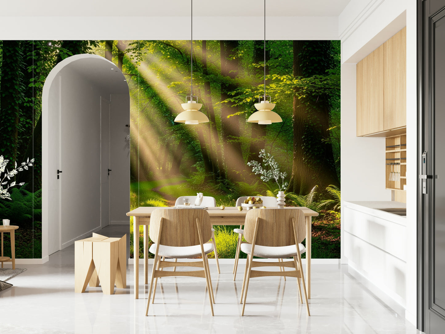 Sunlit Path Wall Mural