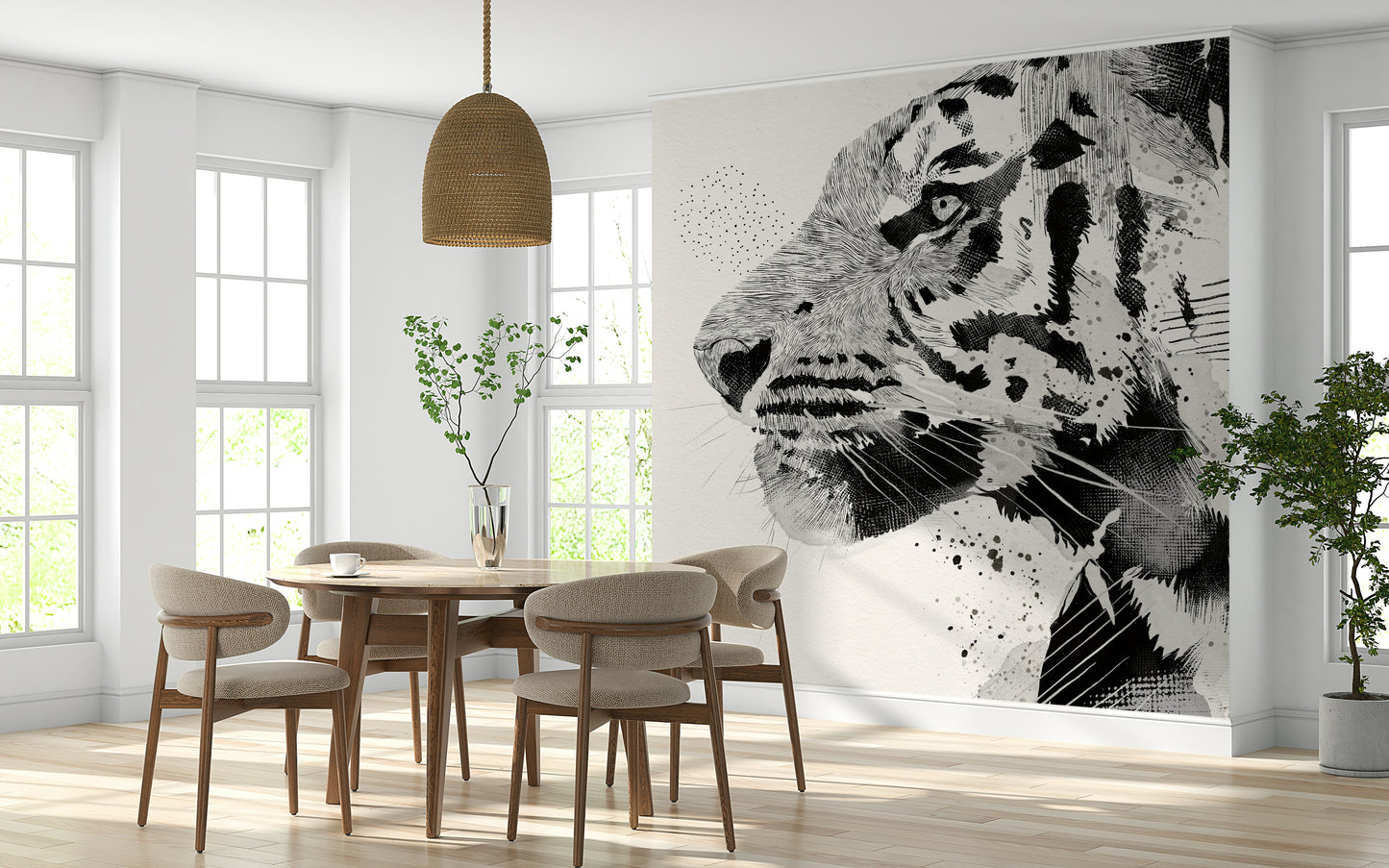 Tiger Ink Portrait Wall Mural