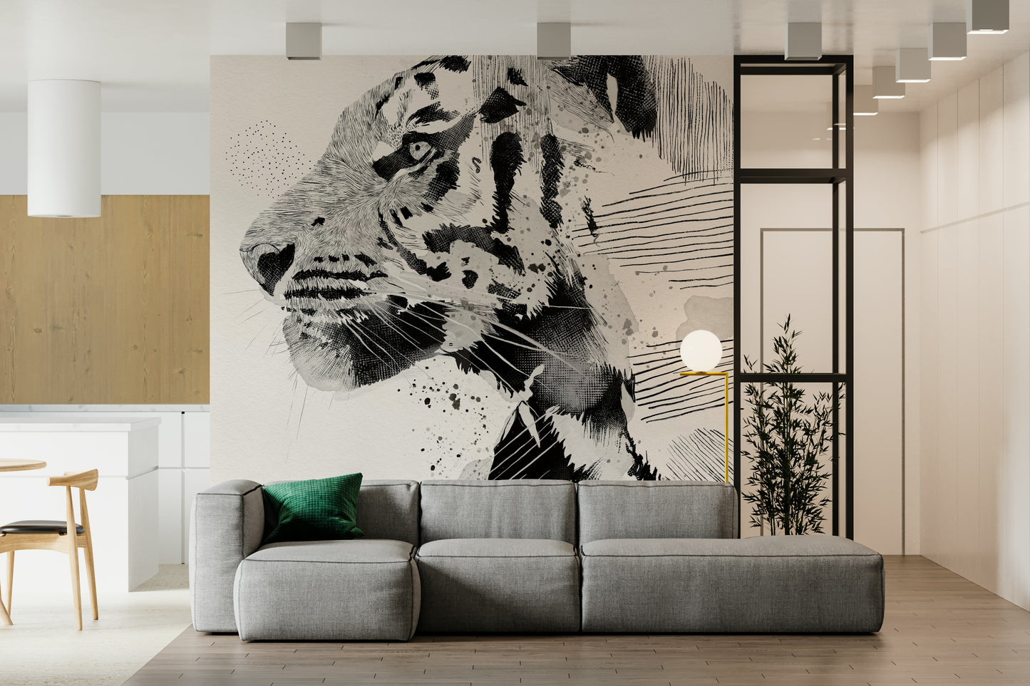 Tiger Ink Portrait Wall Mural