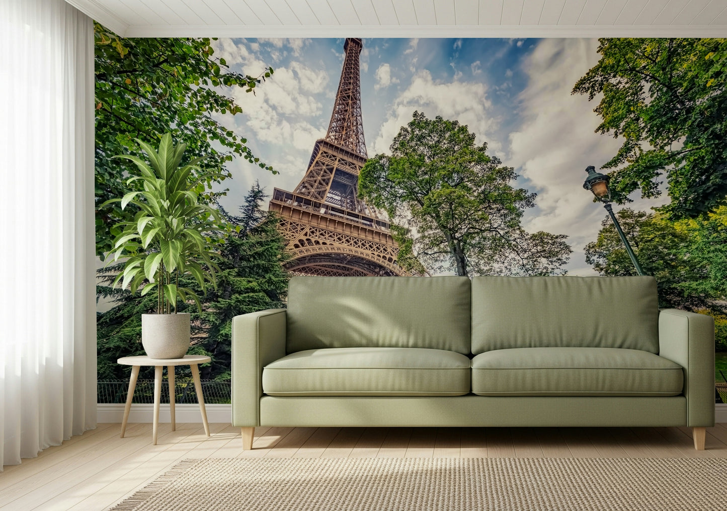 Eiffel Tower Greens Wall Mural